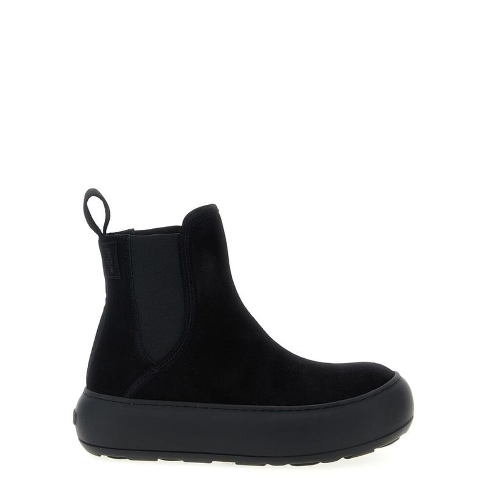 Moschino Black Calfskin Chelsea Women's Boots